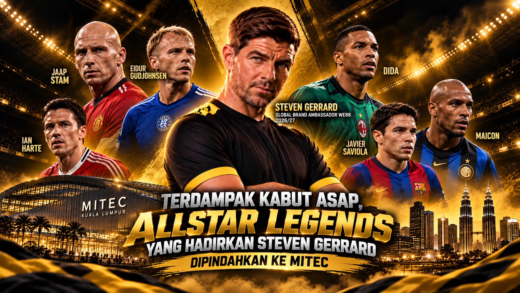 Jadwal AllStar Legends 2026 Berubah, Venue Steven Gerrard Dipindah karena Kabut Asap