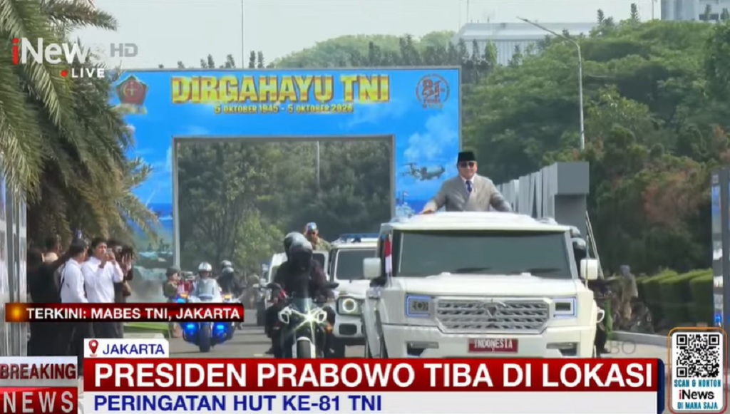 Breaking News: Prabowo Tiba di Mabes TNI, Pimpin Upacara HUT ke-81 TNI