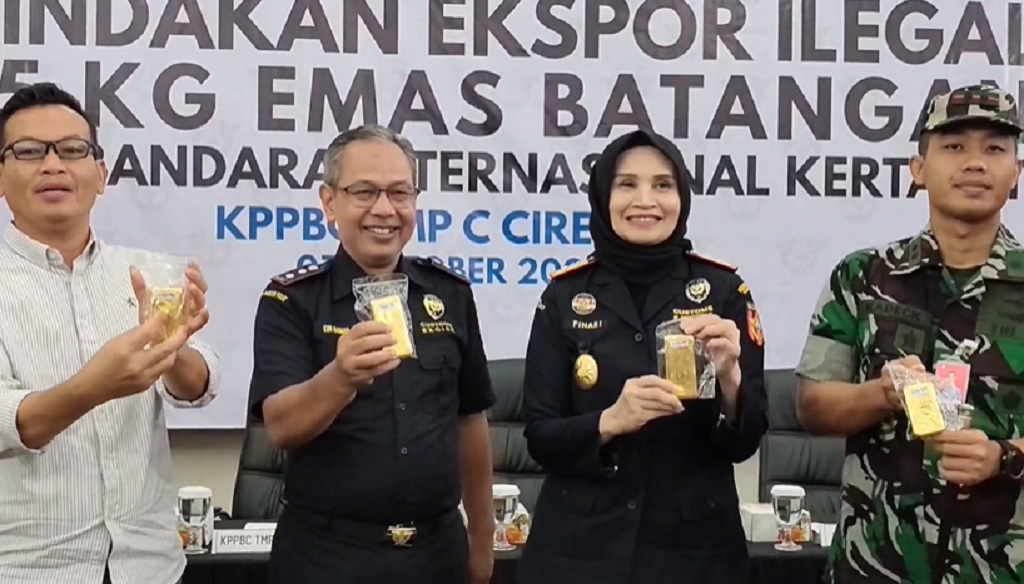 Bea Cukai Cirebon Gagalkan Penyelundupan 5 Kg Emas Batangan Rp12 Miliar