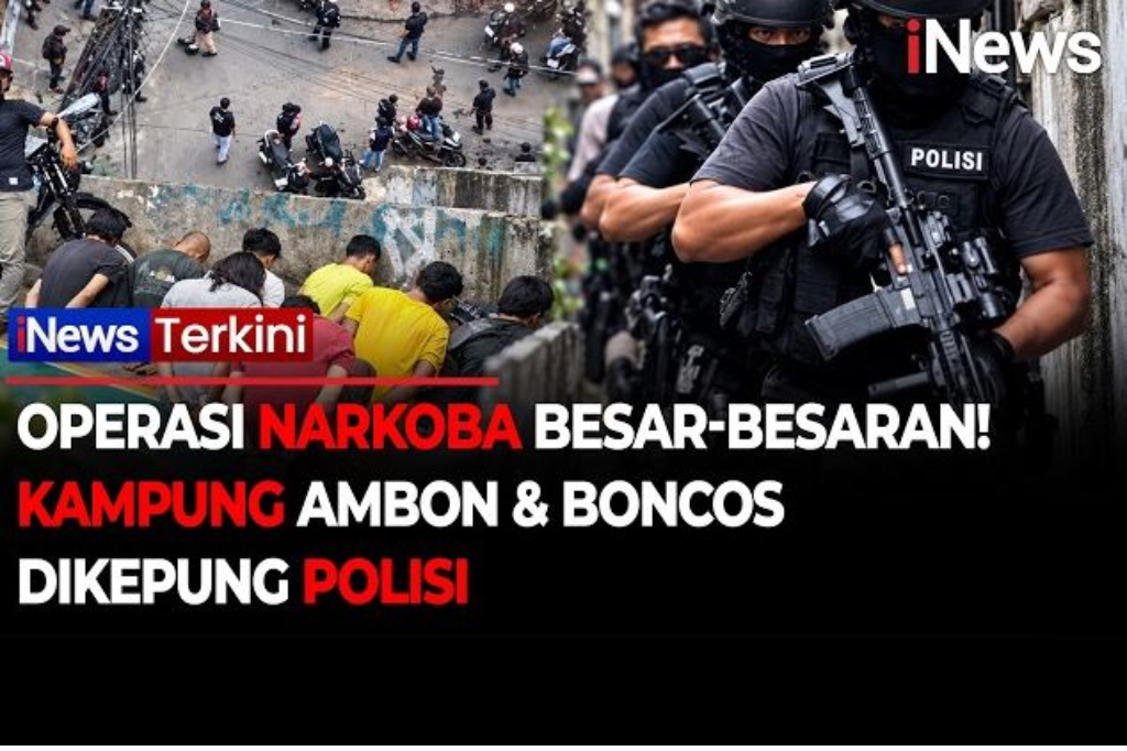 Operasi Besar-besaran! Polisi Gerebek Kampung Ambon dan Boncos Diduga Sarang Narkoba