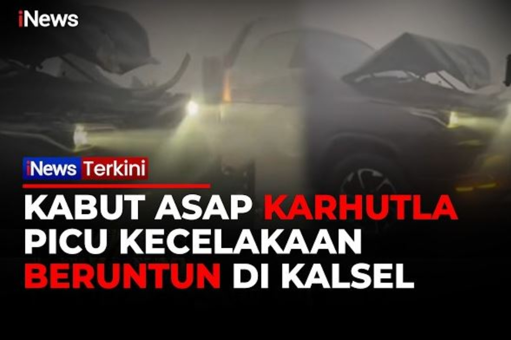 Kabut Asap Karhutla Picu Kecelakaan Beruntun di Kalsel, Mobil Ringsek Parah