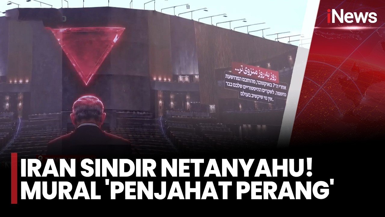Sindiran Menohok Iran: Pampang Mural Netanyahu Berpidato di Depan Kursi Kosong PBB