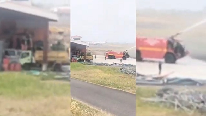 Kebakaran Area Landasan Pacu Bandara Sultan Babullah Ternate, Diduga akibat Korsleting Listrik