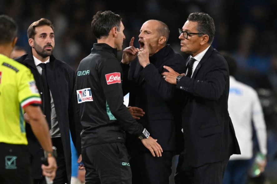Kronologi Allegri Ngamuk hingga Dikartu Merah saat Napoli Imbang 3-3 dengan Roma