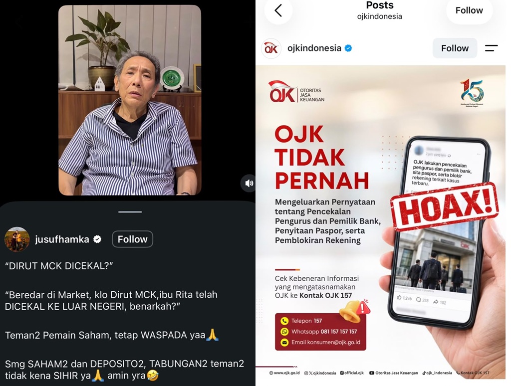 Bantah Keras Pernyataan Jusuf Hamka, OJK Stempel Hoaks: Waspadai Penipuan Mengatasnamakan OJK