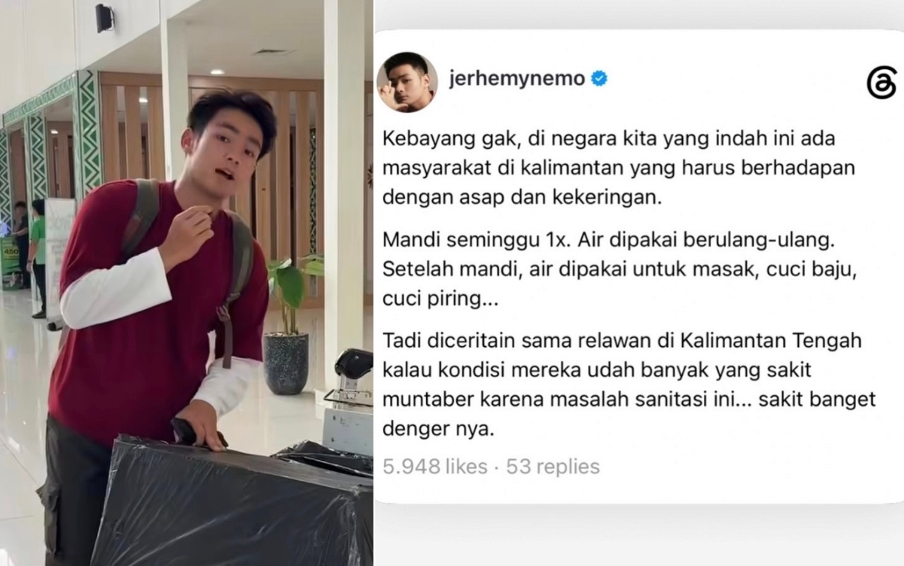 Jerhemy Owen Ungkap Kondisi Memprihatinkan Warga Kalimantan, Kabut Asap, Kekeringan hingga Picu Muntaber