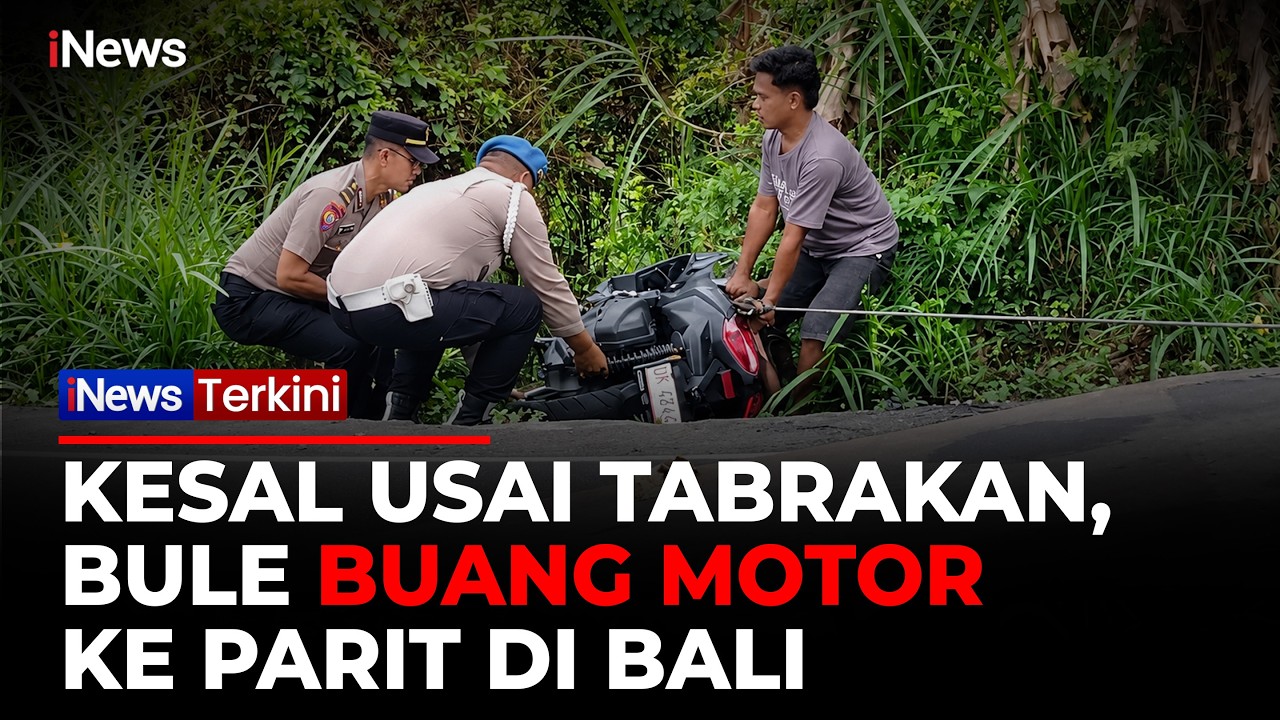 Bule Rusia Ngamuk Usai Kecelakaan, Motor Sewaan Dibuang ke Parit di Bali