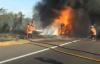 Truk Karet Terbakar di Tol Surabaya-Gempol, Arus Lalin Lumpuh Total
