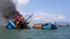 Momen Kapal Penangkap Ikan Ilegal Berbendera Malaysia Dibakar dan Ditenggelamkan