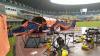 Tenda Vaksinasi Massal di Stadion GBLA Roboh Diterpa Hujan Disertai Angin Kencang
