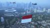 Helikopter TNI AU Bawa Bendera Merah Putih Raksasa di Langit Jakarta - Bagian 1