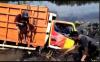Sopir Mengantuk, Truk Terjun ke Sawah di Jalintim OKI Sumsel