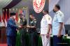 Prabowo Kenalkan Logo Baru Kemhan di Depan Panglima TNI dan Kapolri