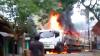 Terkena Kabel Listrik saat Melintas, Truk Hangus Terbakar di Serang