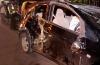 Pengemudi Diduga Mabuk, Sebuah Sedan Terguling di Jalan Bantul usai Tabrak Mobil Parkir