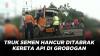 Terobos Perlintasan Tanpa Palang di Grobogan, Truk Semen Hancur Ditabrak KA