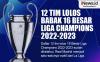 Infografis Daftar 12 Tim Lolos Babak 16 Besar Liga Champions