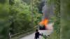Taksi Online Terbakar saat Antar Penumpang di Kota Baubau, Pengendara Tak Berani Melintas