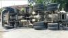 Truk Molen di Mojokerto Terguling Ditabrak Fuso, Sopir Selamat 