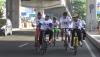 Perindo Sulsel Sosialisasi Partai Melalui Gowes dan Sebar Pamflet Jadwal Imsakiyah di Car Free Day