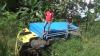 Hindari Sepeda Motor, Truk Boks Terguling Masuk Ladang di Boyolali