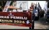 Kirab Pemilu 2024 Tiba di Muara Enim, KPU Sosialisasi di Tempat Keramaian