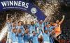 Selebrasi Pemain Manchester City Angkat Trofi Liga Champions 2022/2023