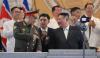 Momen Akrabnya Kim Jong Un dan Menhan Rusia Shoigu di Parade Militer Tampilkan Rudal Nuklir