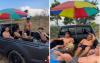 Viral Bapak-Bapak Kumpul Jadikan Mobil Pikap Kolam Renang, Serasa Liburan di Pantai