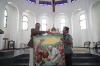 Lukisan Denny JA Soal Paus Diserahkan ke Gereja Katolik Santo Servatius - Bagian 1
