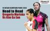 Infografis Head to Head Gregoria Mariska Vs Kim Ga Eun