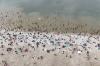 Penampakan dari Udara Pantai Ancol Dipadati Ribuan Wisatawan