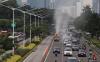 Pemprov DKI Semprot 4.000 Liter Water Mist di Jalan Protokol untuk Tekan Polusi Udara
