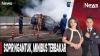 Mobil Terbakar Usai Tabrak Pembatas Jalan di Gerbang Tol Ciawi, 2 Orang Terluka