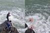 Viral! Detik-Detik 2 Pemancing di Sukabumi Hilang Dihantam Ombak Pantai Cikeueus