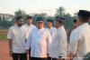 Momen Prabowo Didampingi Mualem Salat Id di Masjid Darussalam Aceh Tamiang