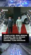 Momen Mobil Iring-iringan Prabowo Tiba di Gedung DPR di Tengah Hujan, Disambut Puan Maharani
