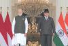 Prabowo Terima Kunjungan PM India Narendra Modi di Istana Merdeka