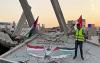 Warga Gaza Ucapkan HUT Ke-81 RI, Lukis Bendera Merah-Putih di Reruntuhan Bangunan