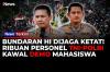 Bundaran HI Dijaga Ketat, 9.242 Personel TNI-Polri Kawal Demo Mahasiswa Hari Ini