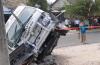 Kecelakaan di Magetan, Mobil SPPG Terbalik usai Tabrak Mobil dan Rumah Warga