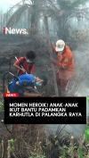 Momen Heroik Anak-anak Ikut Bantu Padamkan Karhutla di Palangka Raya