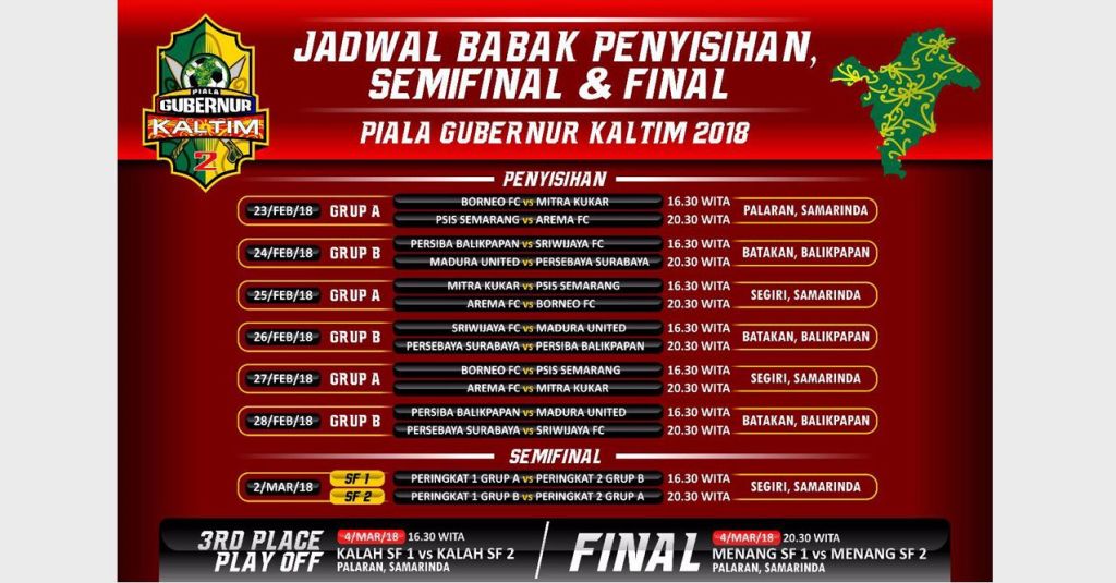 Piala Gubernur Kaltim 2018 Siap Digelar, Ini Jadwalnya