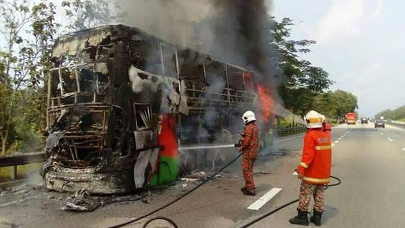 Bus Angkut 31 Wisatawan Indonesia Ludes Terbakar di Malaysia