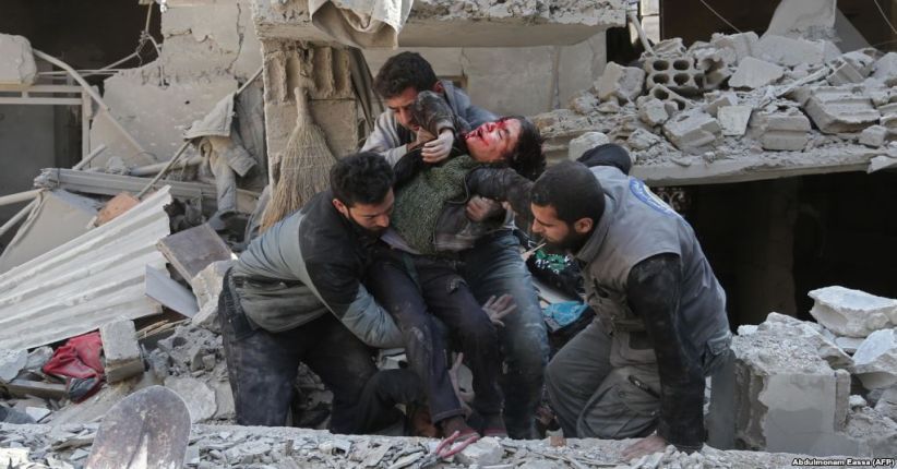 AS Sebut Pesawat Tempur Rusia Ikut Memborbardir Ghouta Timur