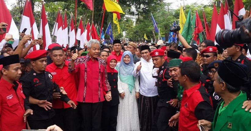 Naik Andong, Ganjar-Yasin Resmi Mendaftar ke KPU Jateng