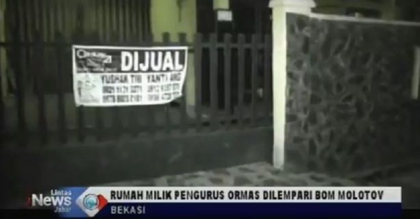 Rumah Pengurus Ormas di Bekasi Dilempar Molotov