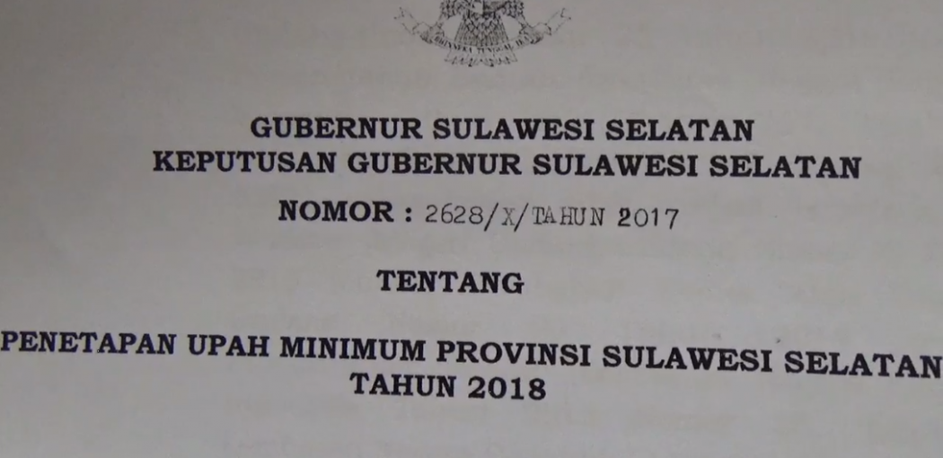 Upah Minimum Provinsi Sulawesi Selatan Naik Menjadi Rp. 2.647.767 