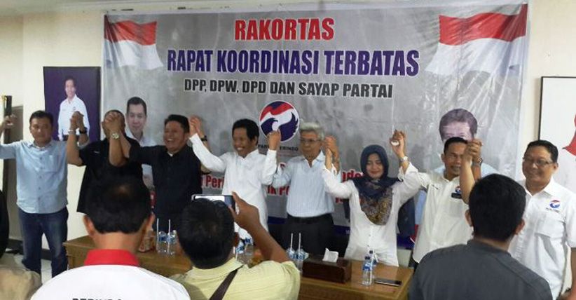 Herman Deru-Mawardi Yahya Sowan ke Kantor Perindo Sumsel