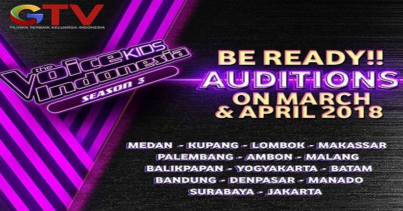 Audisi The Voice Kids Musim 3 Segera Digelar di 15 Kota Besar
